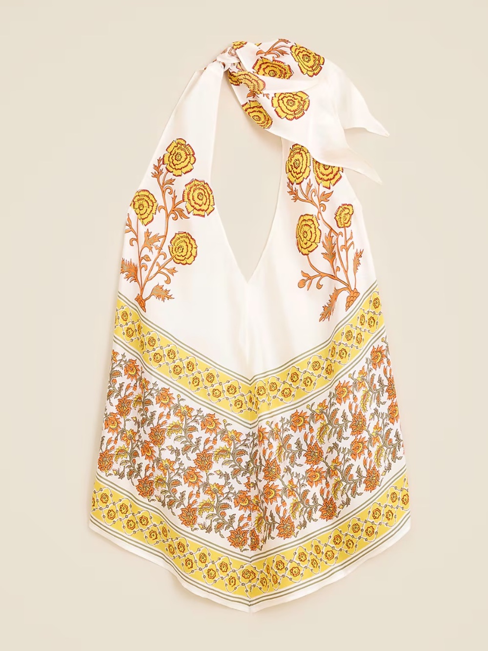 J Crew Top XL Scarf Halter Ivory - Picture 4 of 13